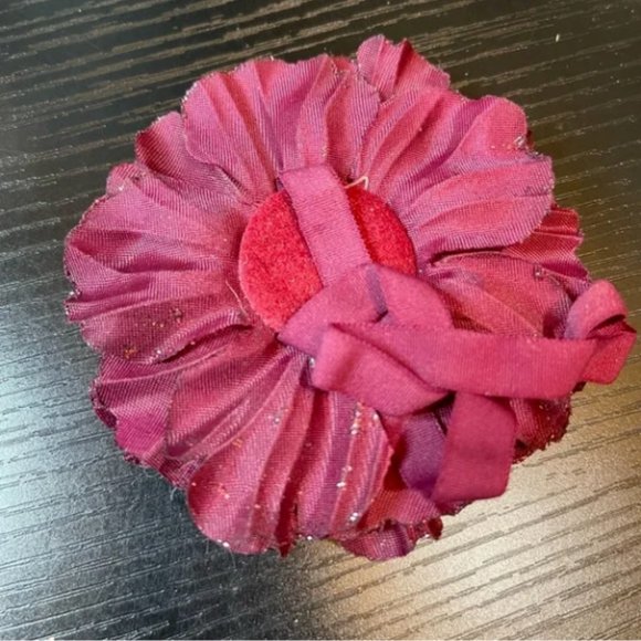 Tieks Burgundy Flower Box Topper with Faux Jewels in Center TT-D-481 - Picture 3 of 3